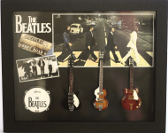 miniguitarras pack Beatles con marco