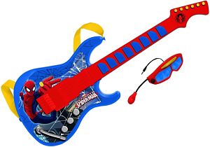 guitarra de spiderman con gafas