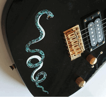 pegatinas para guitarra serpiente enroscada